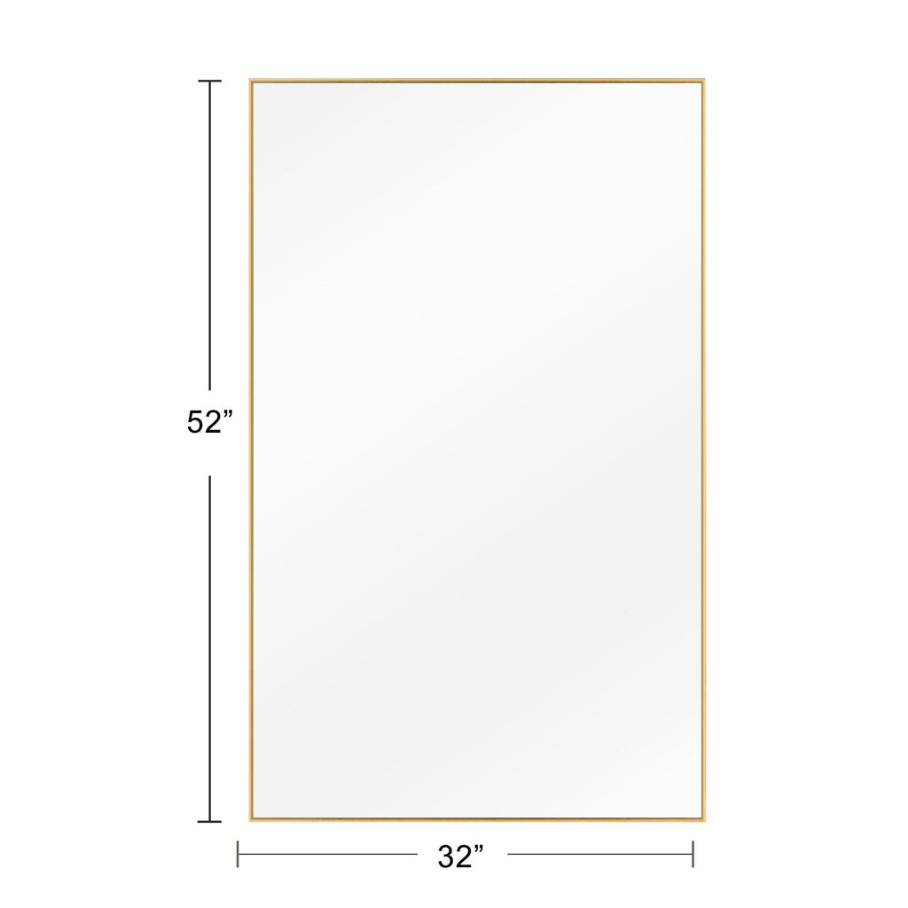 LuminareView Rectangular Framed Bathroom Wall Mirror Gold