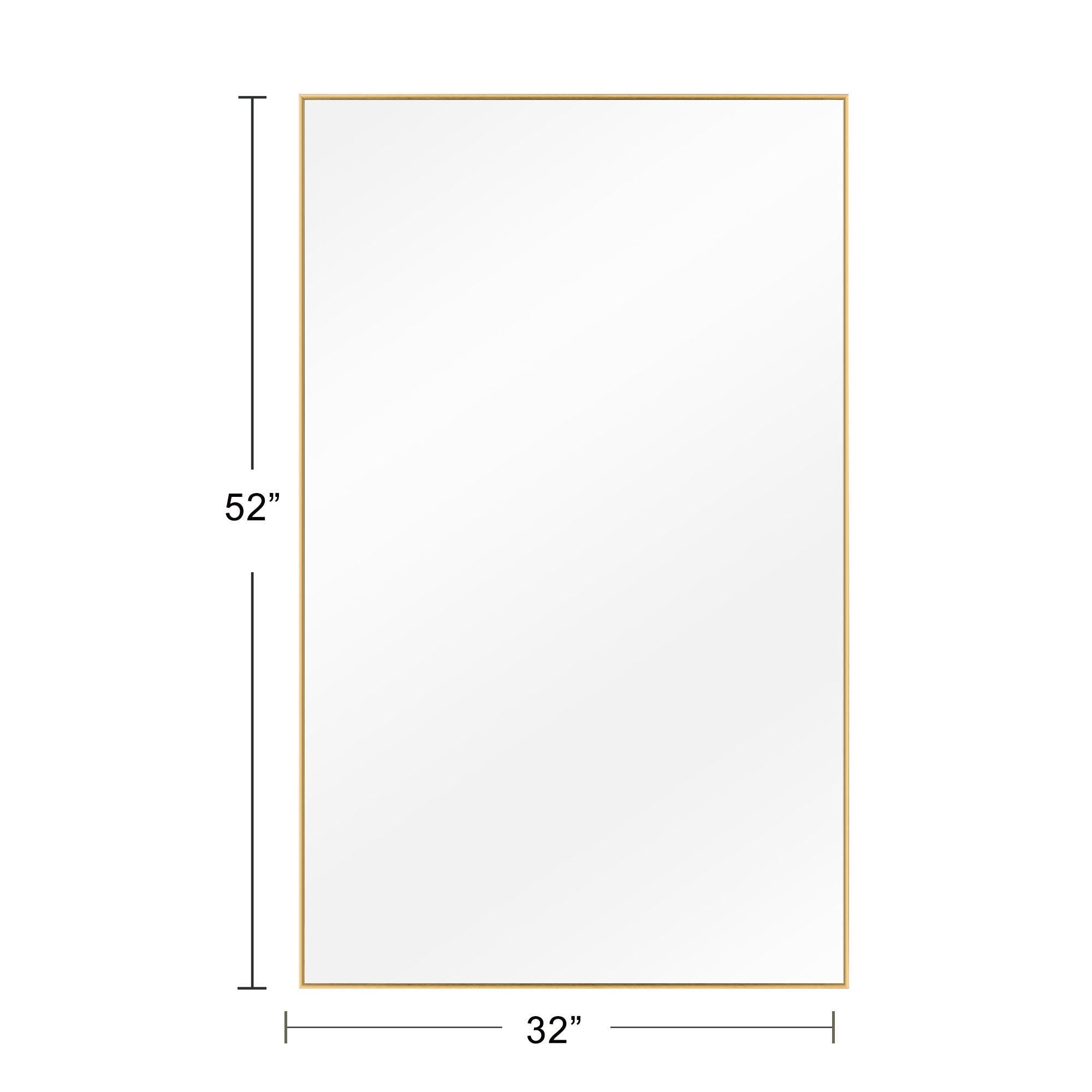 LuminareView Rectangular Framed Bathroom Wall Mirror Gold